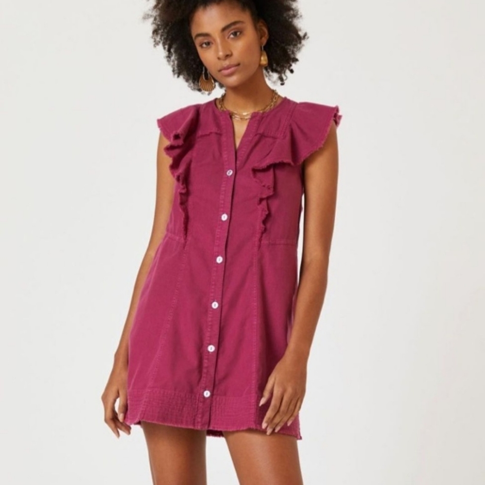 Anthropologie Pilcro cotton dress in raspberry